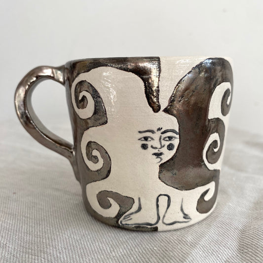 Angel in Chrome and White - Large Coffee Cup