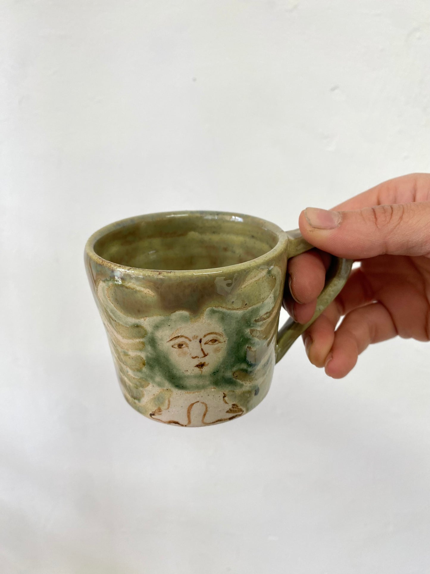 Angel in Soft Greens - Medium Coffee Cup