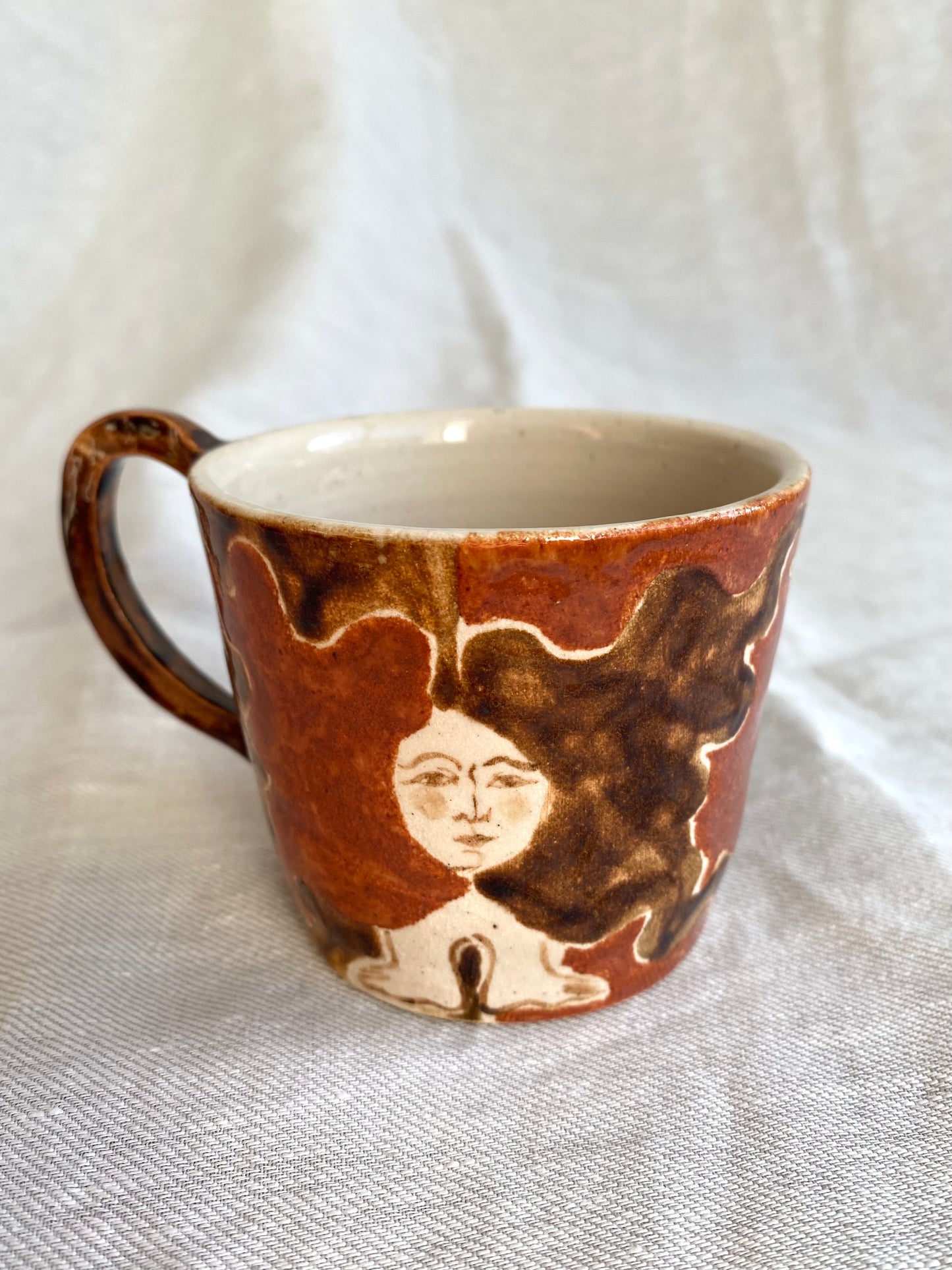 Angel in Rust Red and Brown- Medium Coffee Cup
