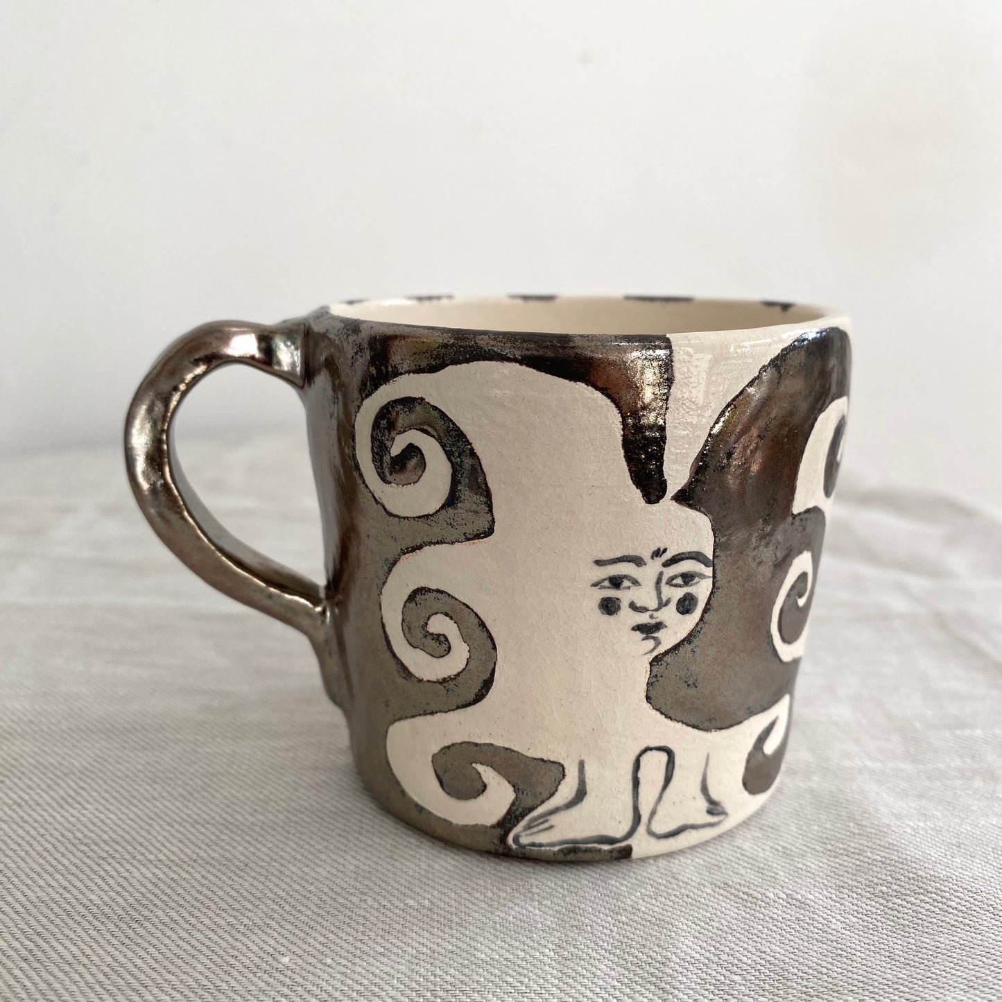 Angel in Chrome and White - Large Coffee Cup