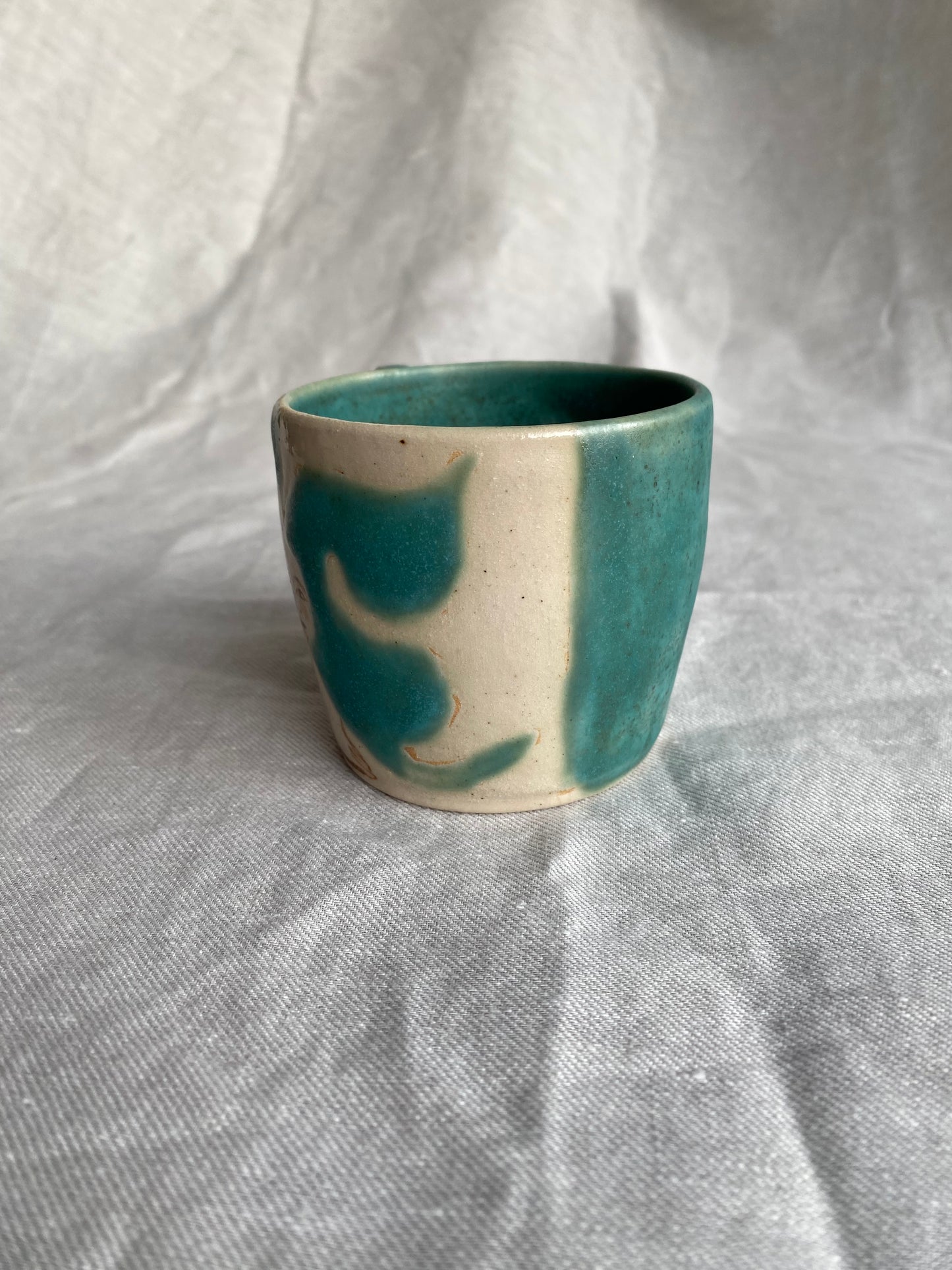 Angel in Turquoise and White- Large Coffee Cup