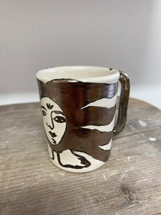 Angel in Chrome and White - Medium Coffee Cup