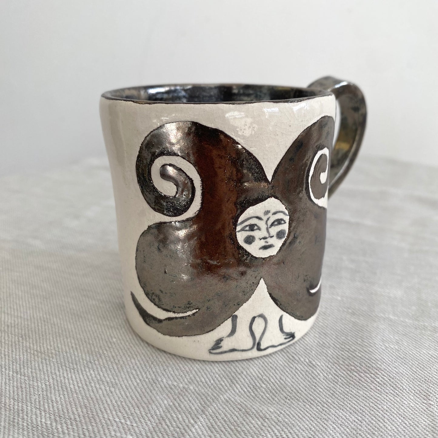 Angel in Chrome and White - Large Coffee Cup