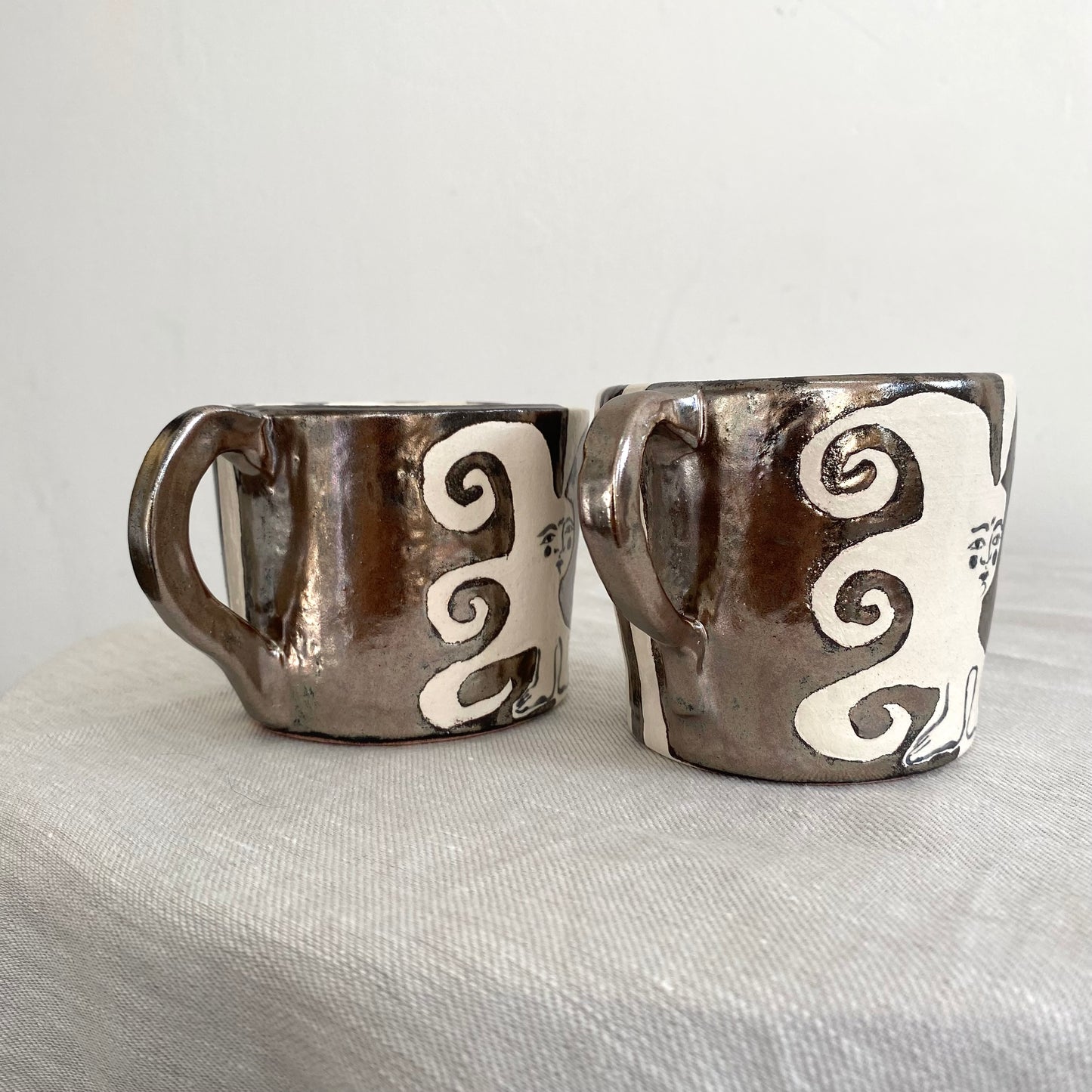 Angel in Chrome and White - Large Coffee Cup