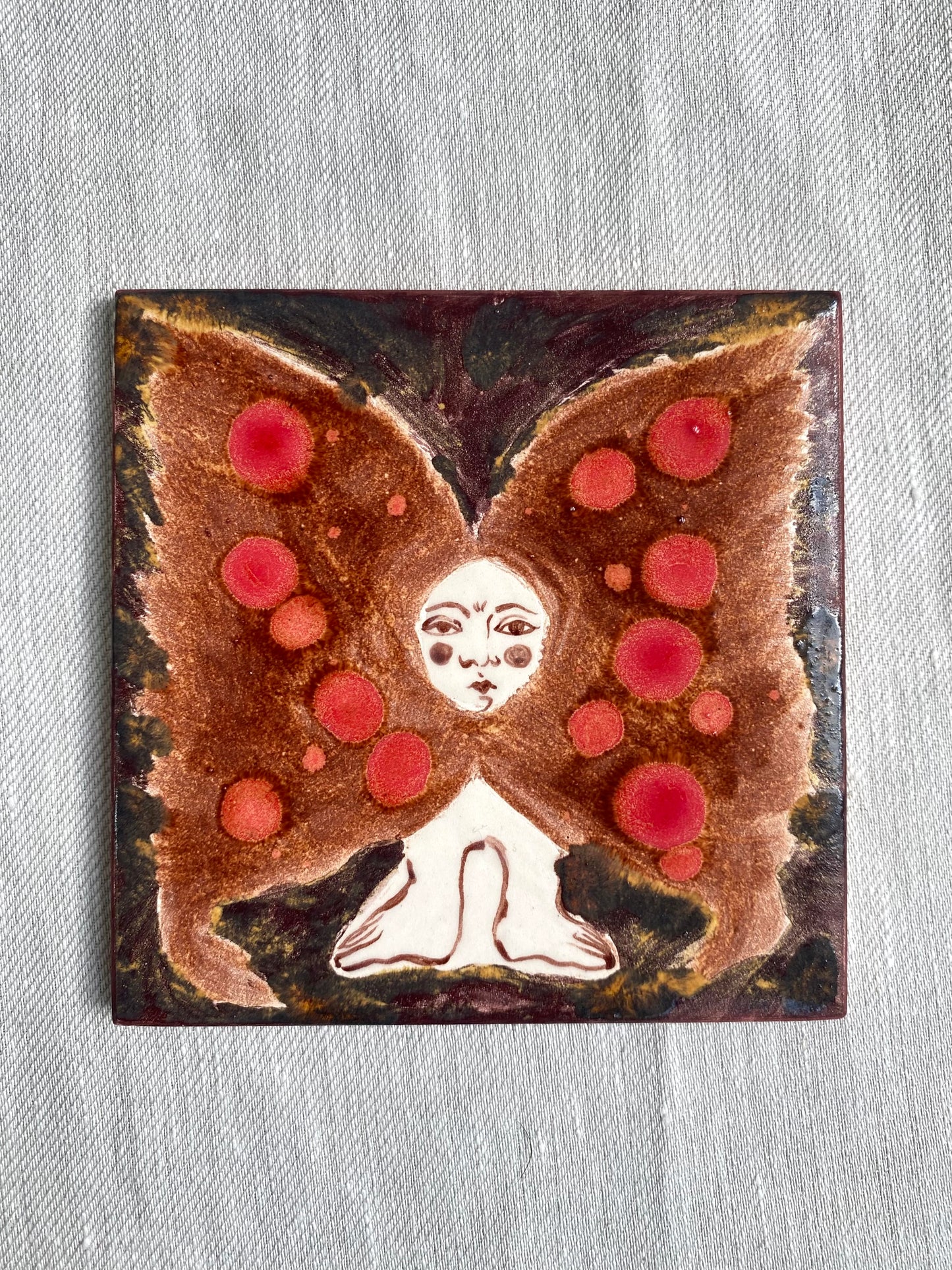 Angel in Aventurine and Dragons Breath - Ceramic Tile