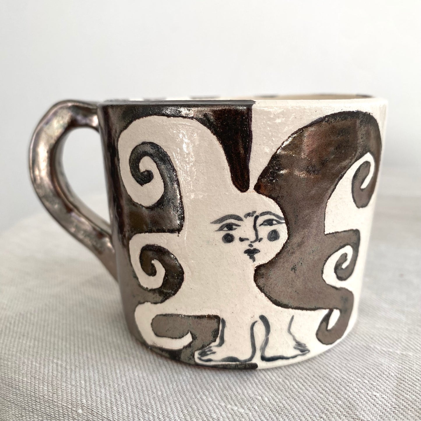 Angel in Chrome and White - Large Coffee Cup