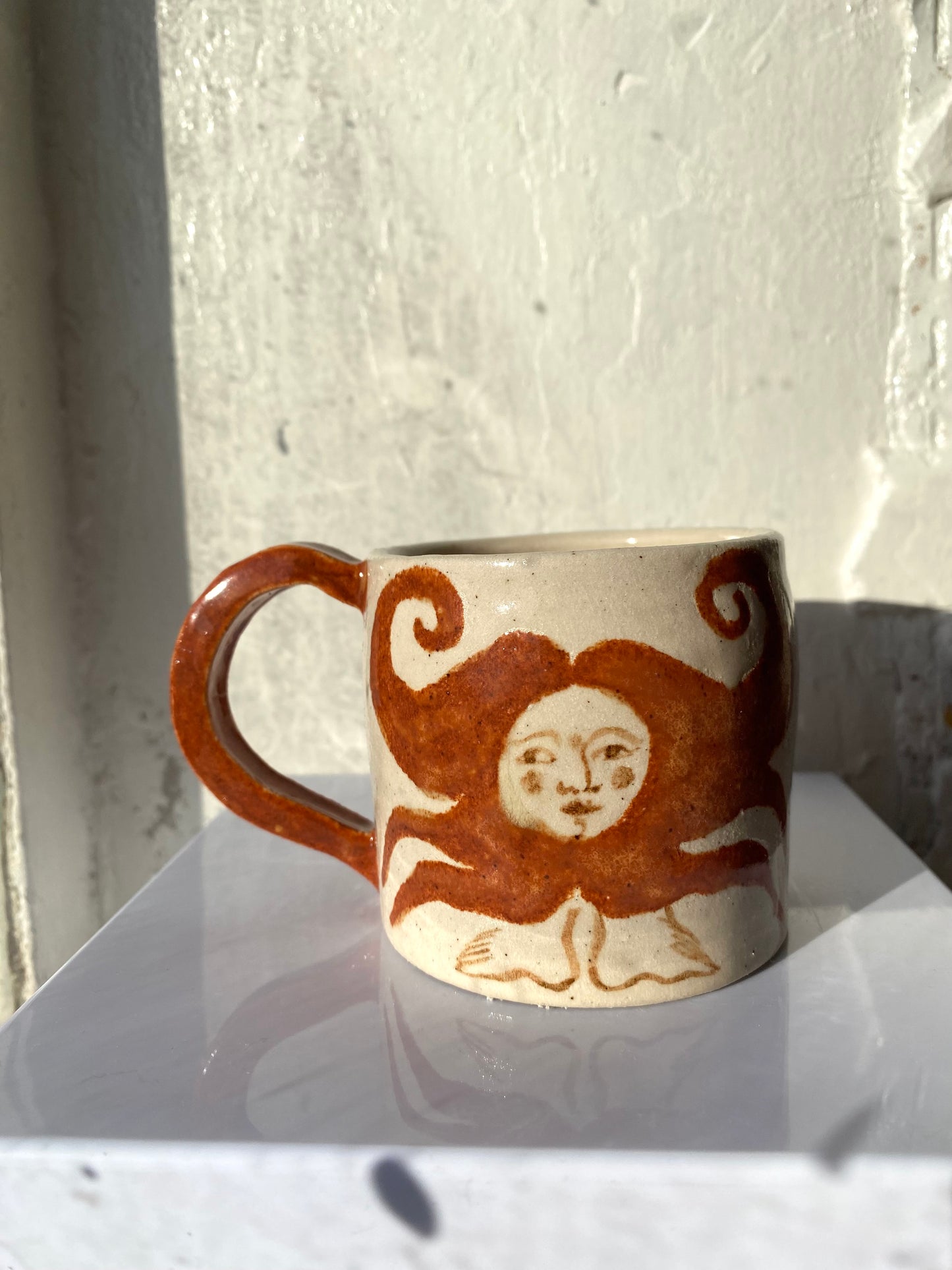 Angel in Rust Red and White- Medium Coffee Cup