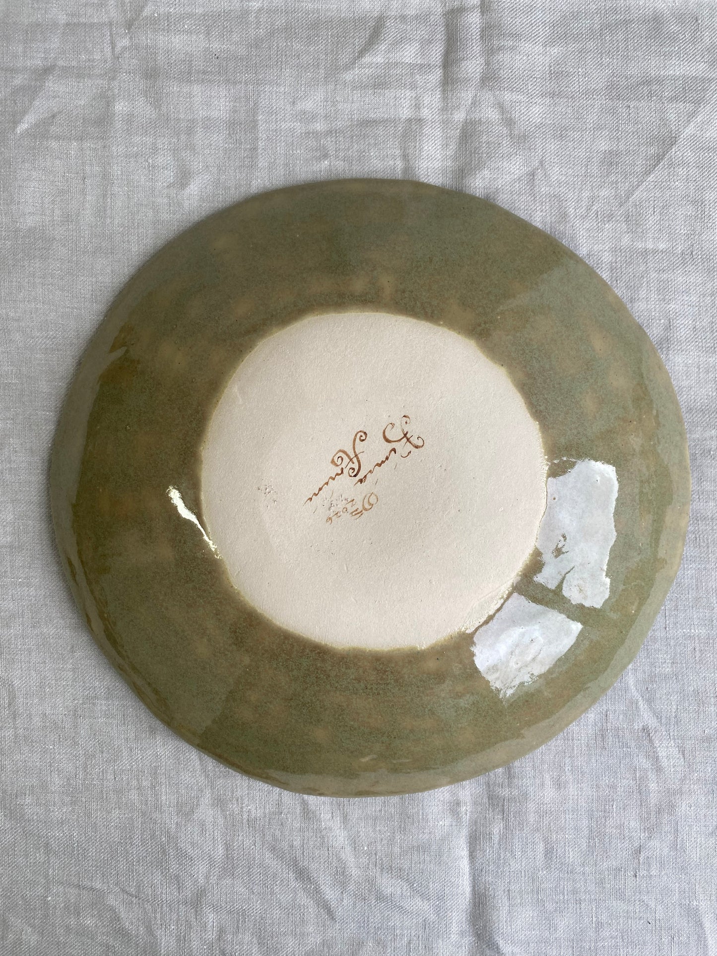 Angels Fruit Bowl in Gold and Green