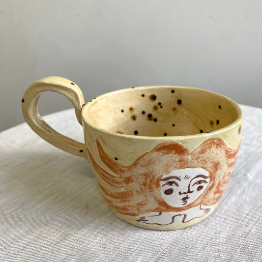 Angel in Terracotta and Spotted Cream - Large Coffee Cup