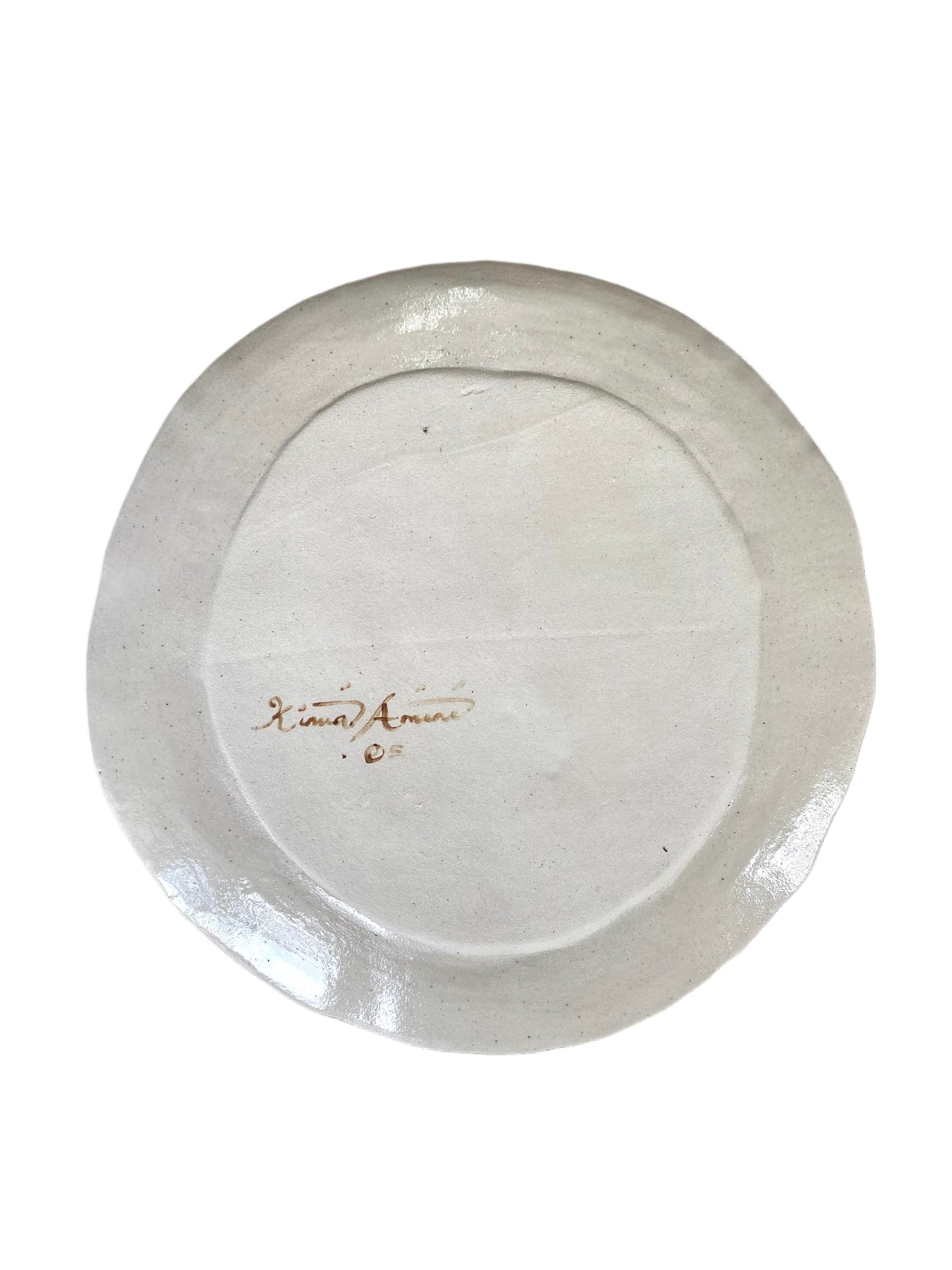 Angel Plate - Green and Red on White