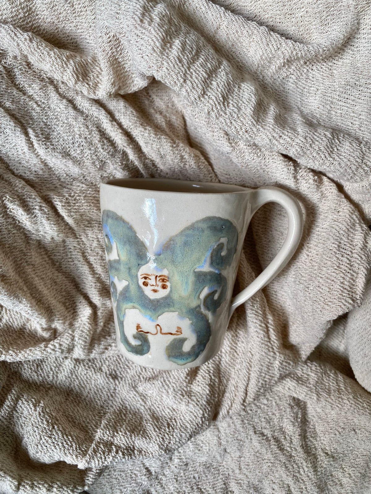 Angel Mug in Soft Blue