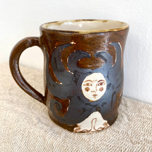 Angel in Reddish Brown and Metallic Black - Large Mug