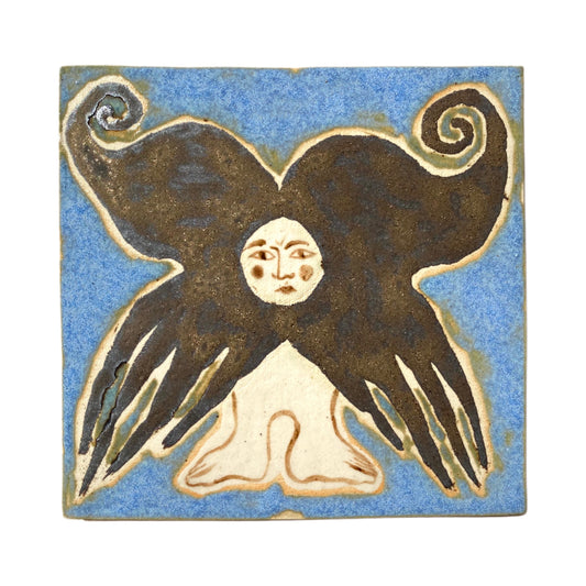 Angel in Gold & Bright Blue - Ceramic Tile
