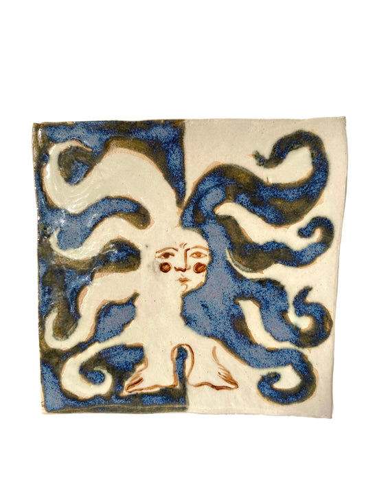 Angel in Black Shadow & White - Ceramic Tile