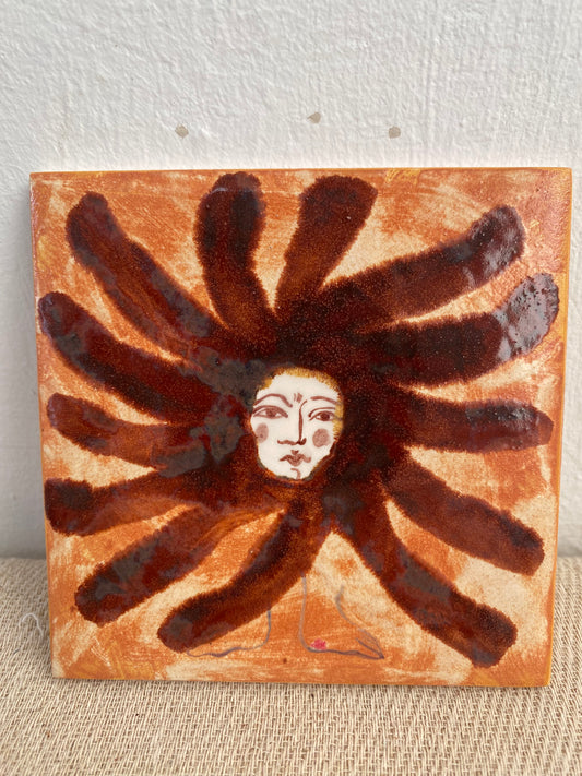 Flower in Orange and Red  - Ceramic Tile