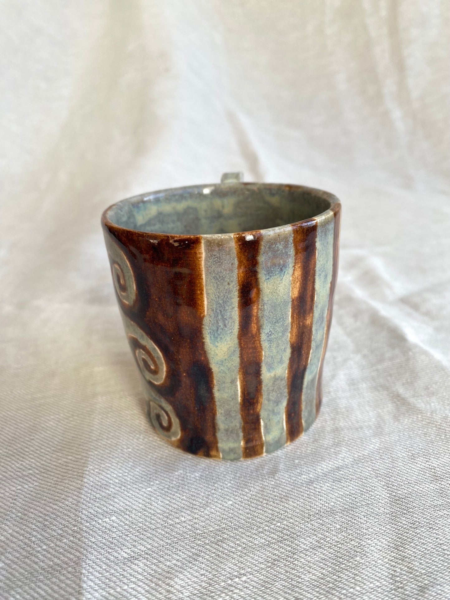 Angel in Soft Blue and Brown - Large Coffee Cup