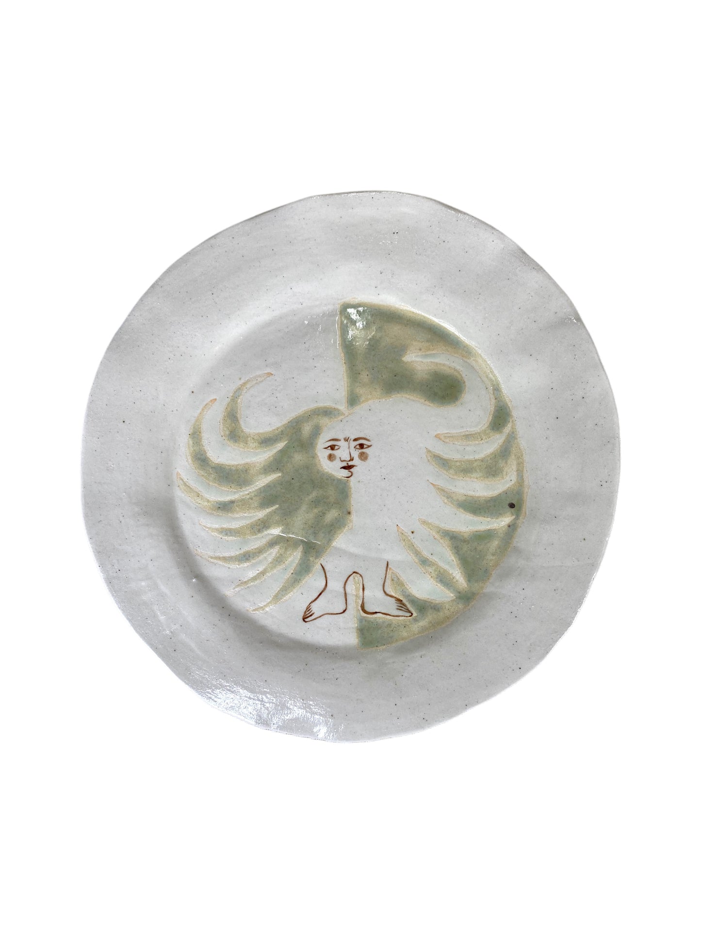 Angel Plate - Green and White