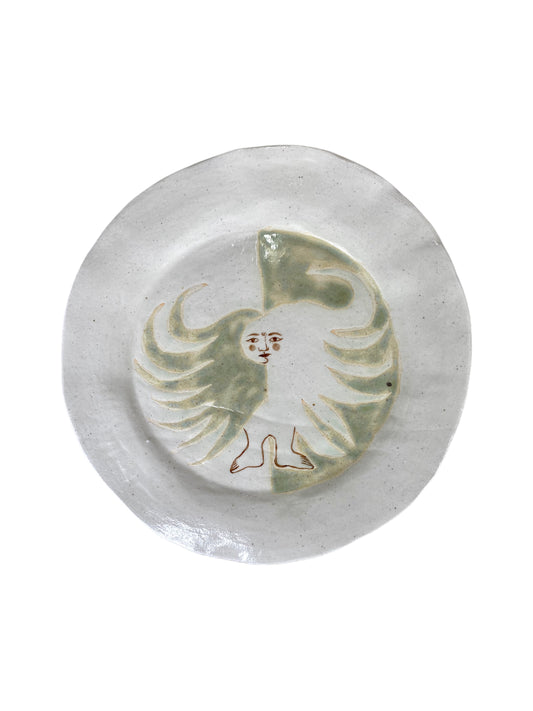 Angel Plate - Green and White