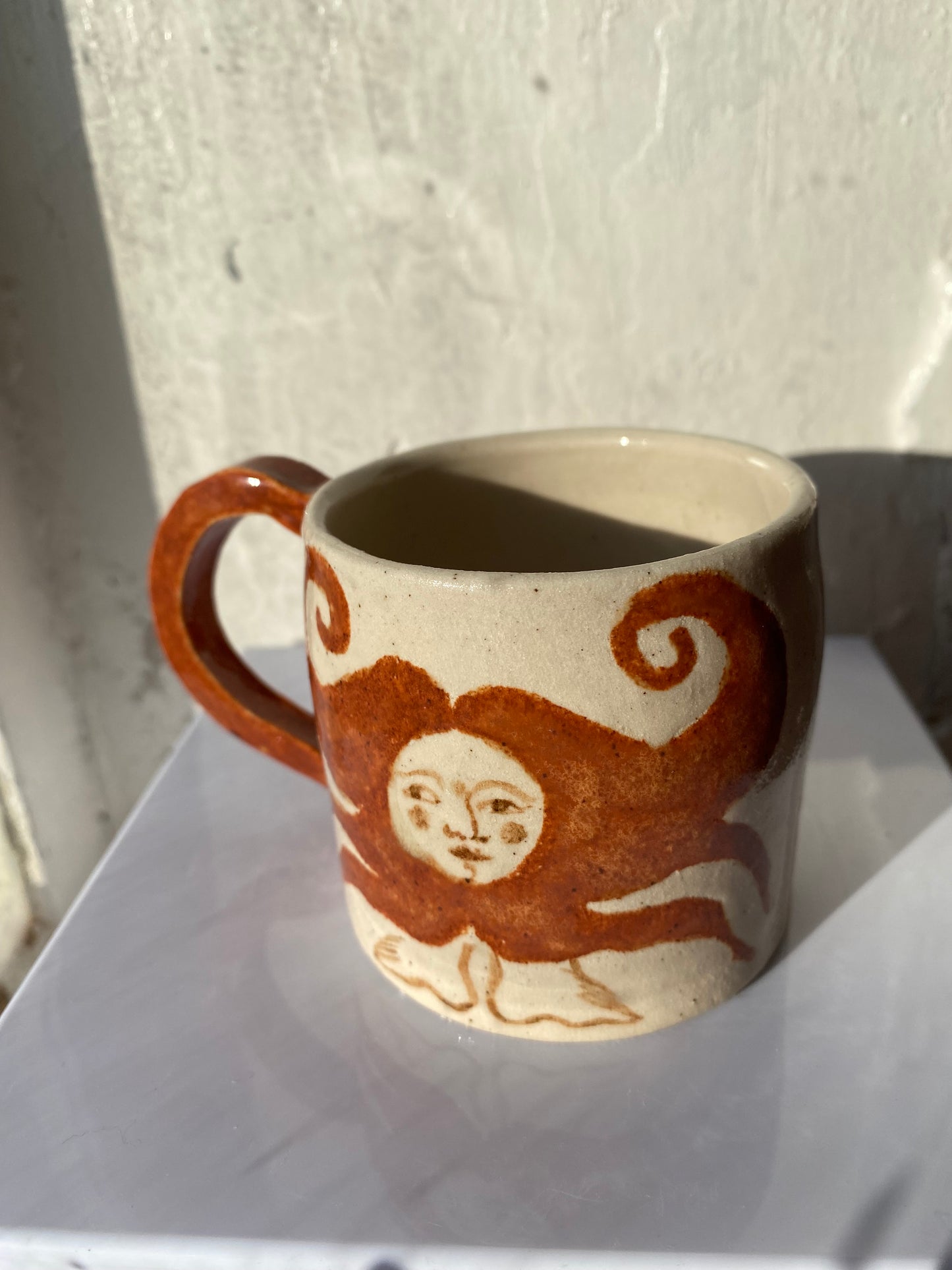 Angel in Rust Red and White- Medium Coffee Cup