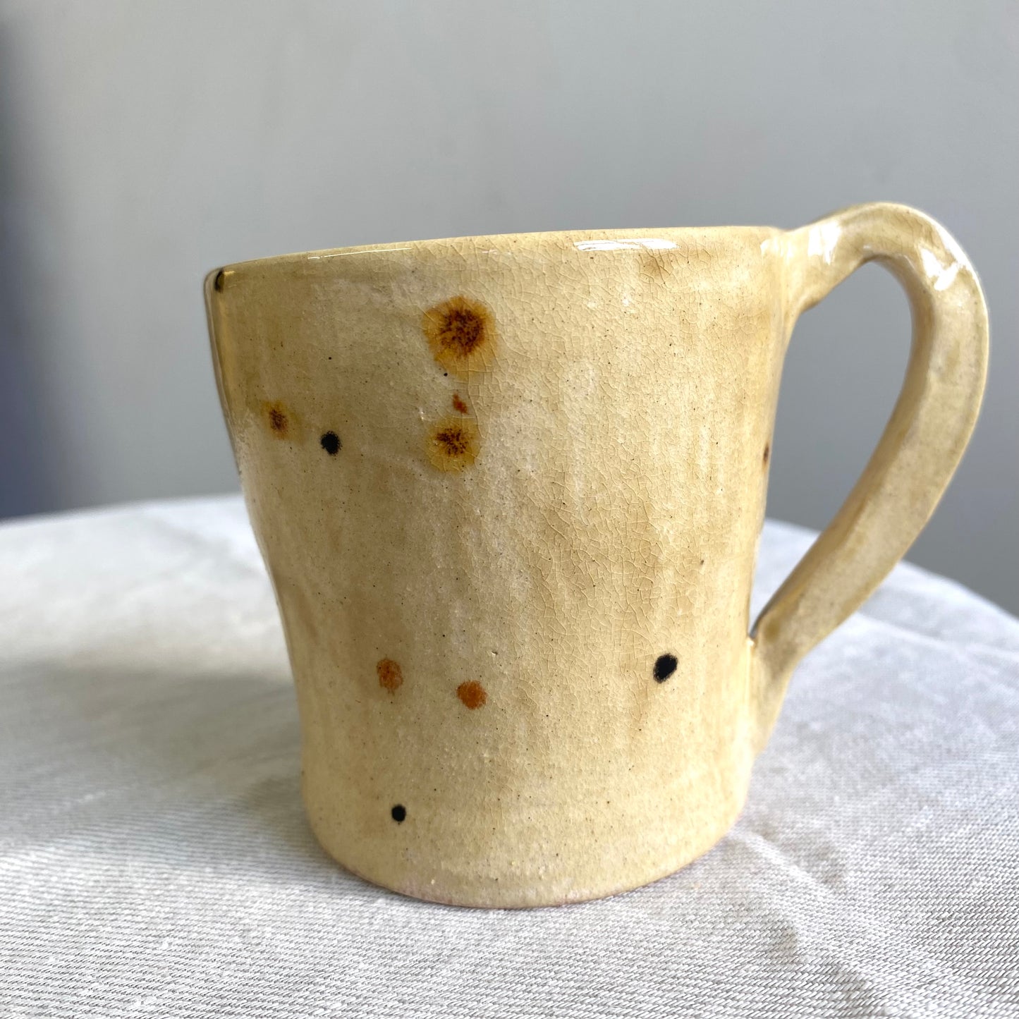 Angel in Terracotta and Spotted Cream - Medium Coffee Cup