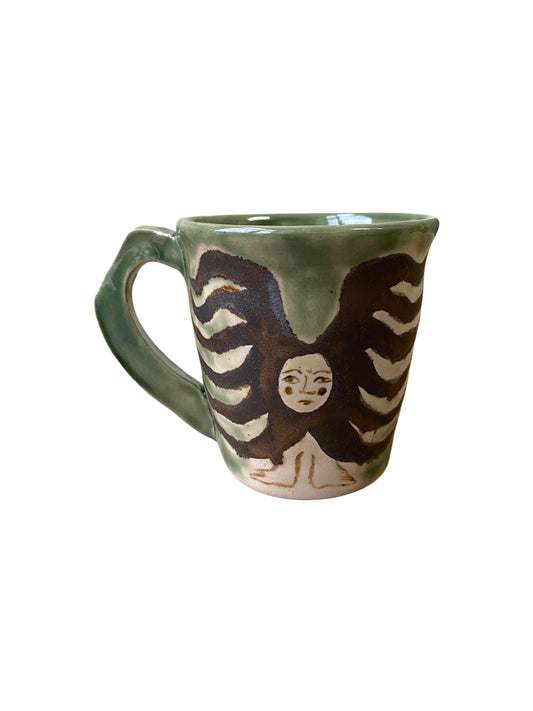 Angel in Gold and Green - Large Coffee Cup