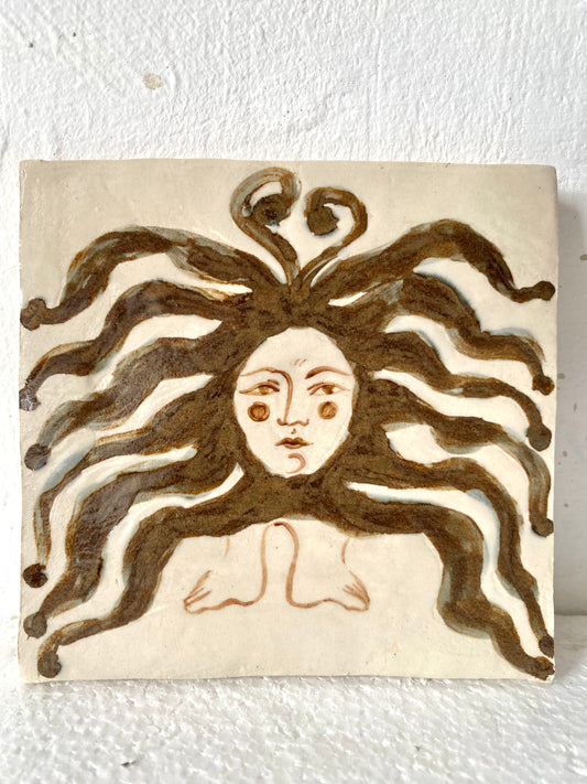 Angel in Brown and White - Ceramic Tile