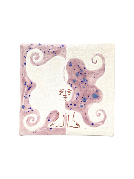 Angel in Pink and White - Ceramic Tile