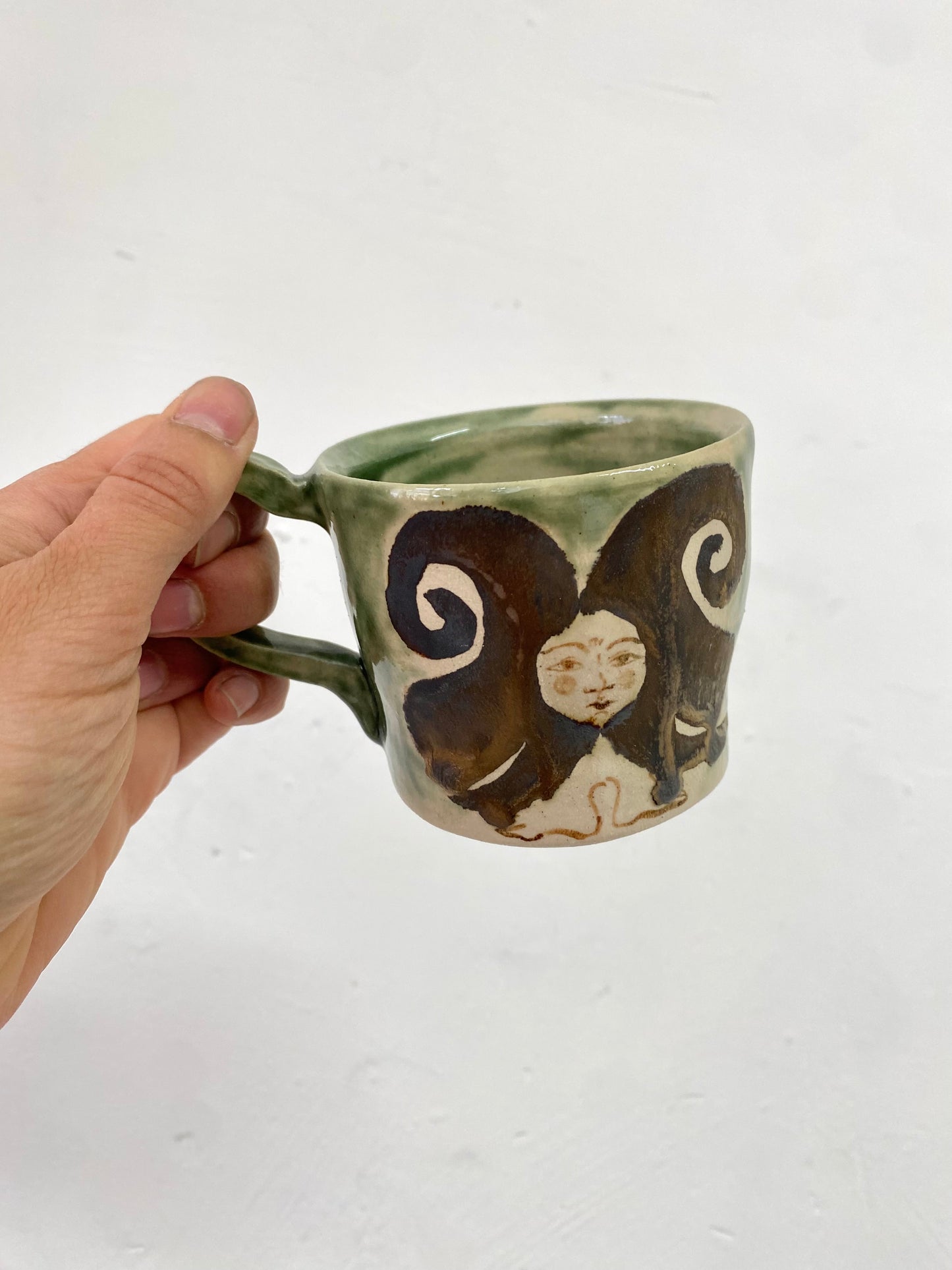 Angel in Green and Gold- Large Coffee Cup