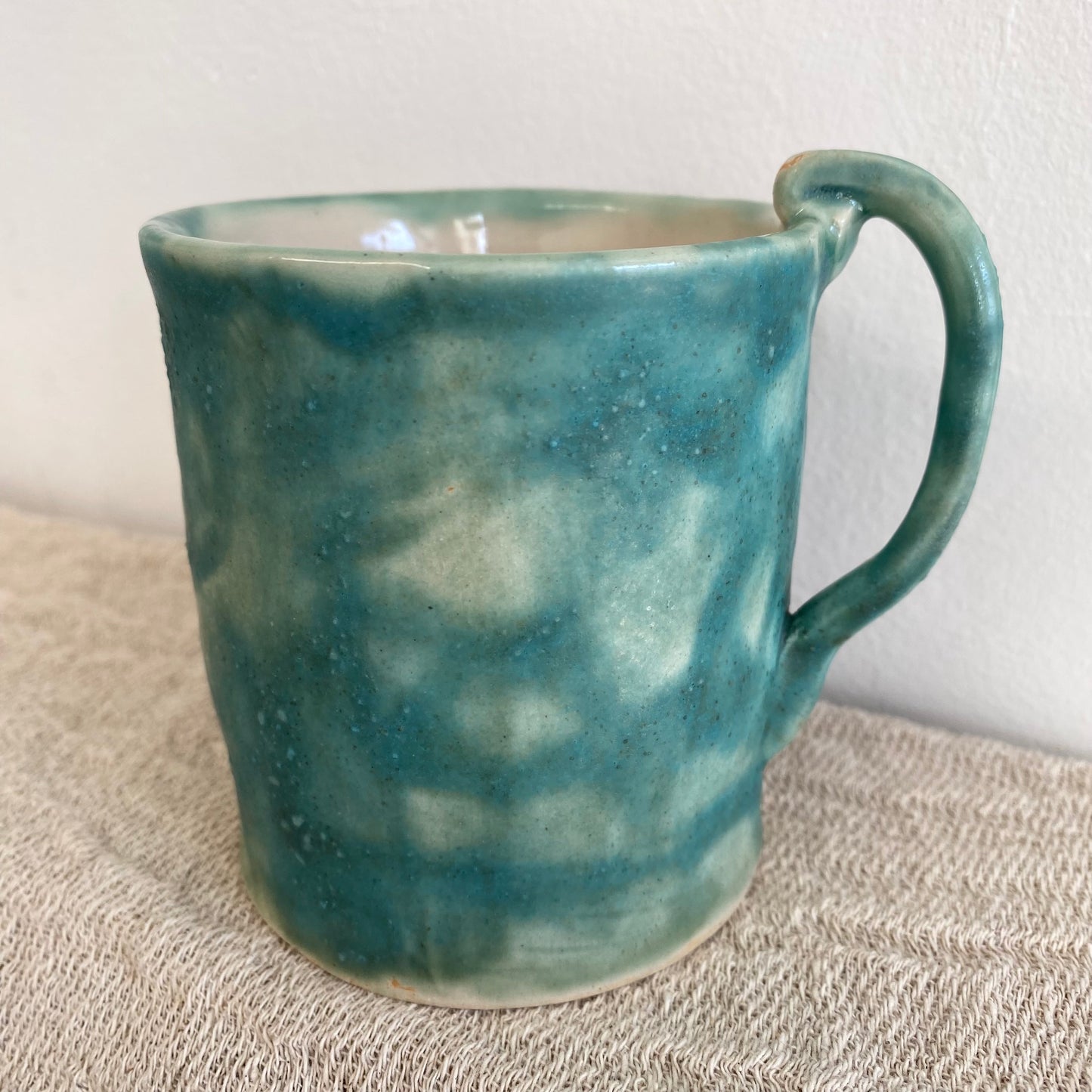 Angel in Turquoise and Metallic Black - Large Mug