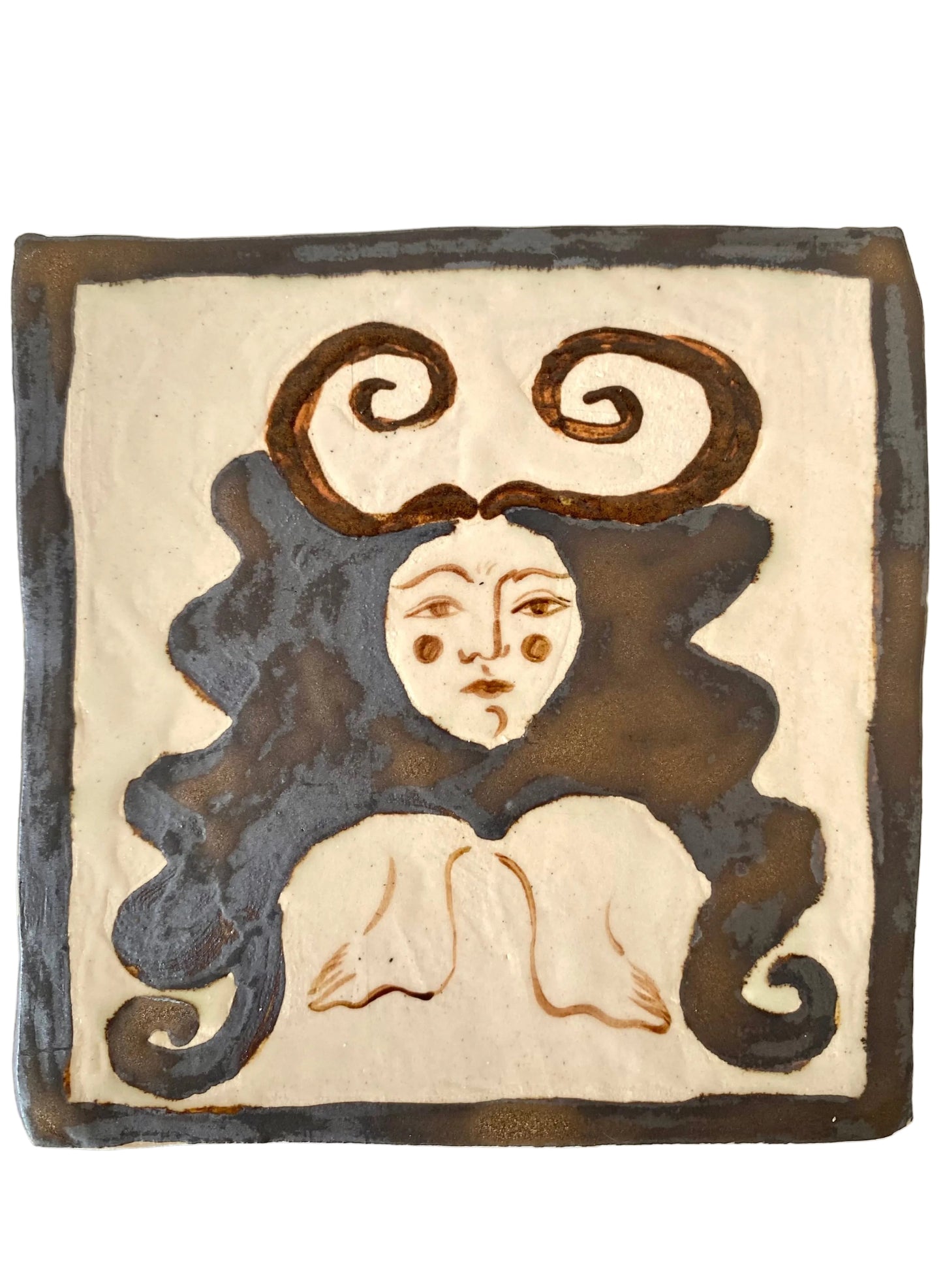 Angel in Gold and White  - Ceramic Tile