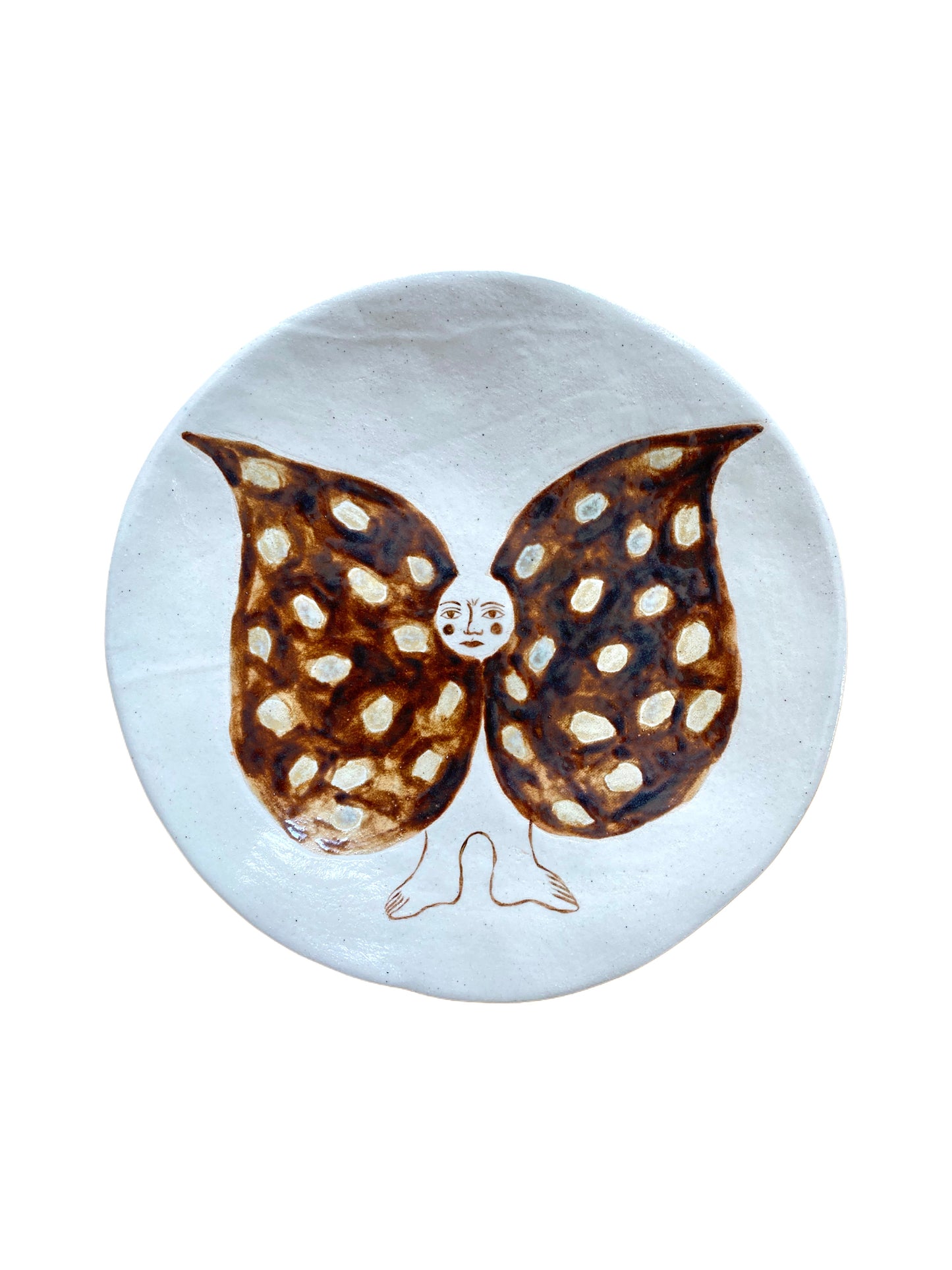 Angel Plate - Brown and Blue