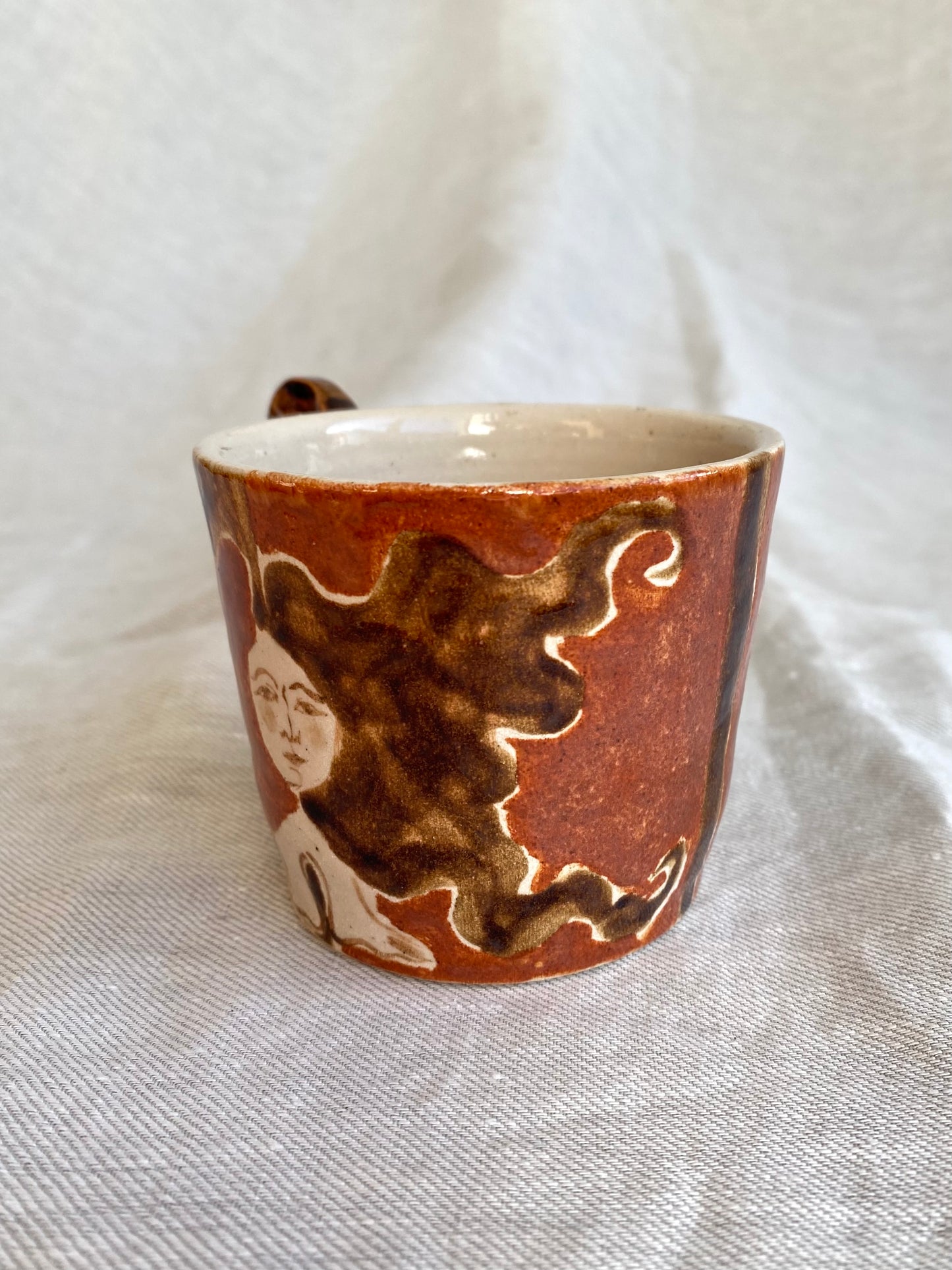 Angel in Rust Red and Brown- Medium Coffee Cup