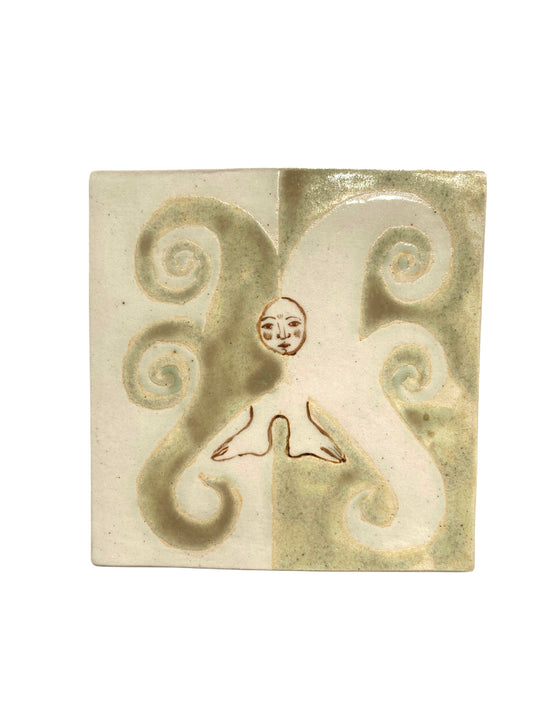 Angel in Green  - Ceramic Tile
