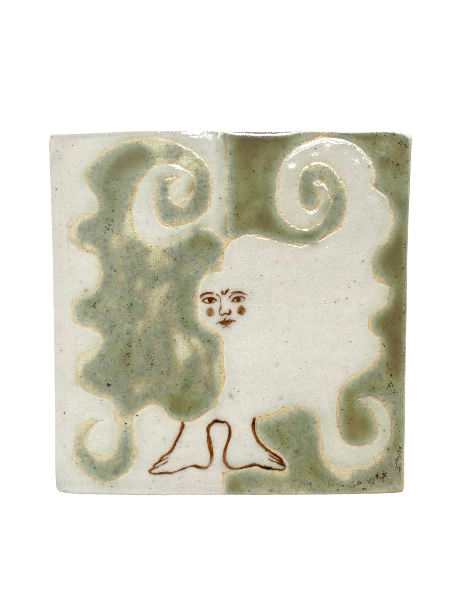 Angel in Soft Green - Ceramic Tile