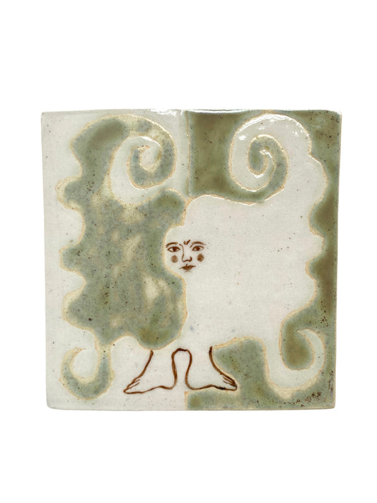 Angel in Soft Green - Ceramic Tile