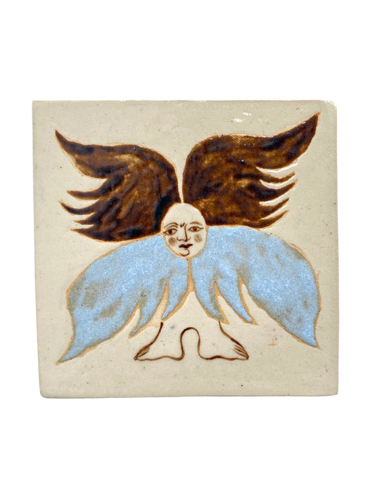 Angel in Brown and Blue - Ceramic Tile