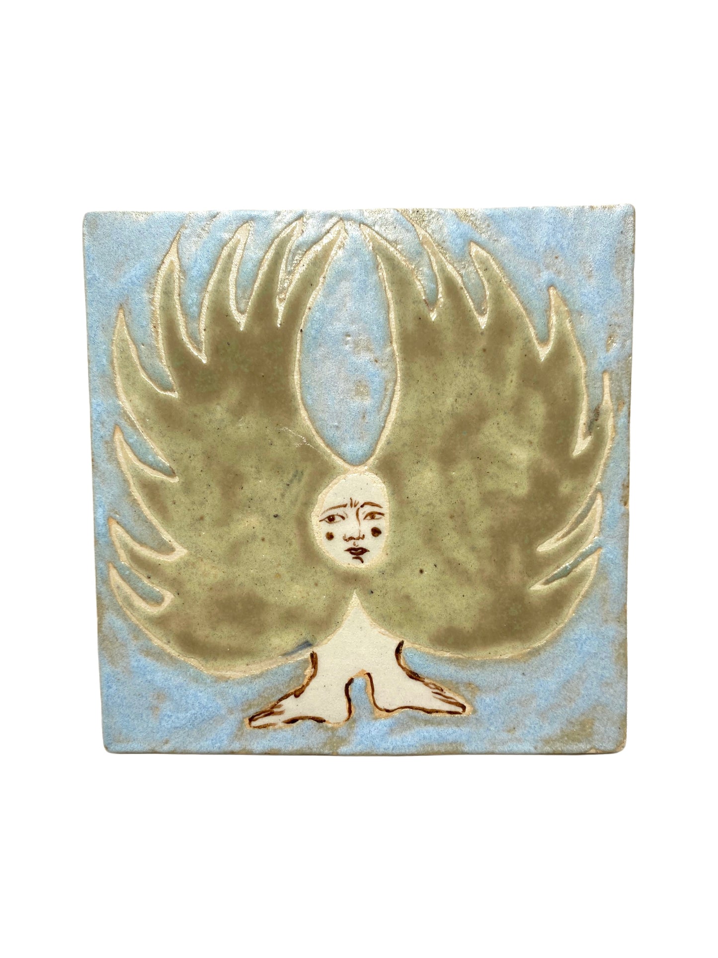 Angel in Blue and Green - Ceramic Tile