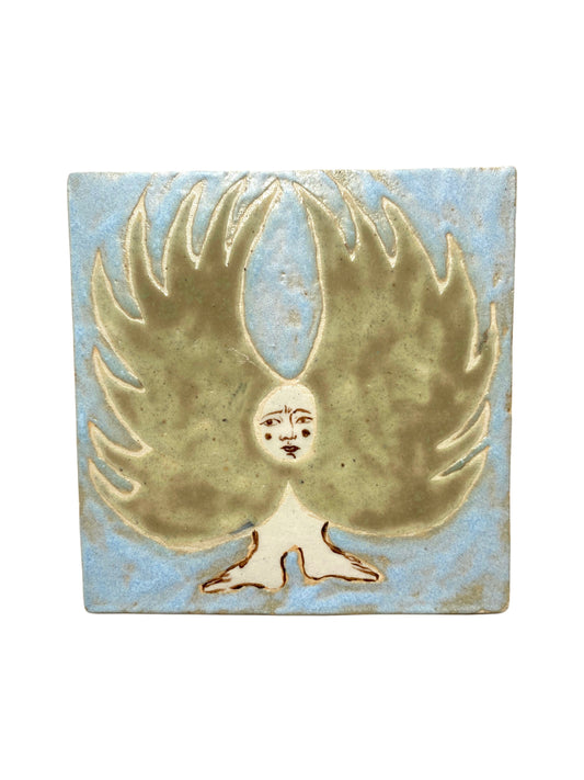 Angel in Blue and Green - Ceramic Tile