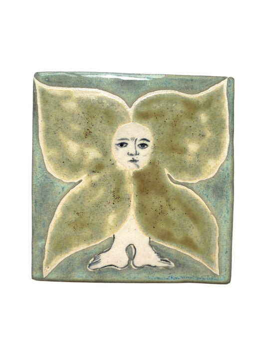 Angel in Green and Blue - Ceramic Tile